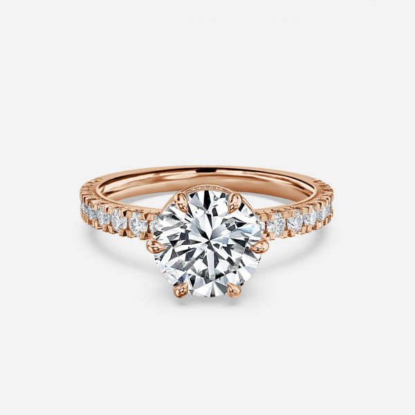 Leandra Round Hidden Halo Moissanite Engagement Ring