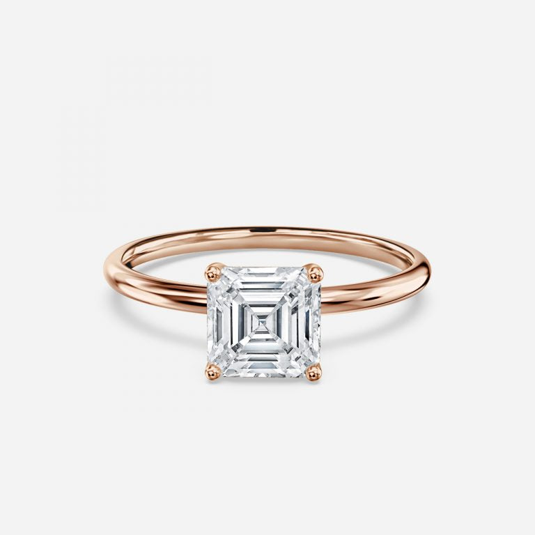 Ailani Asscher Solitaire Moissanite Engagement Ring