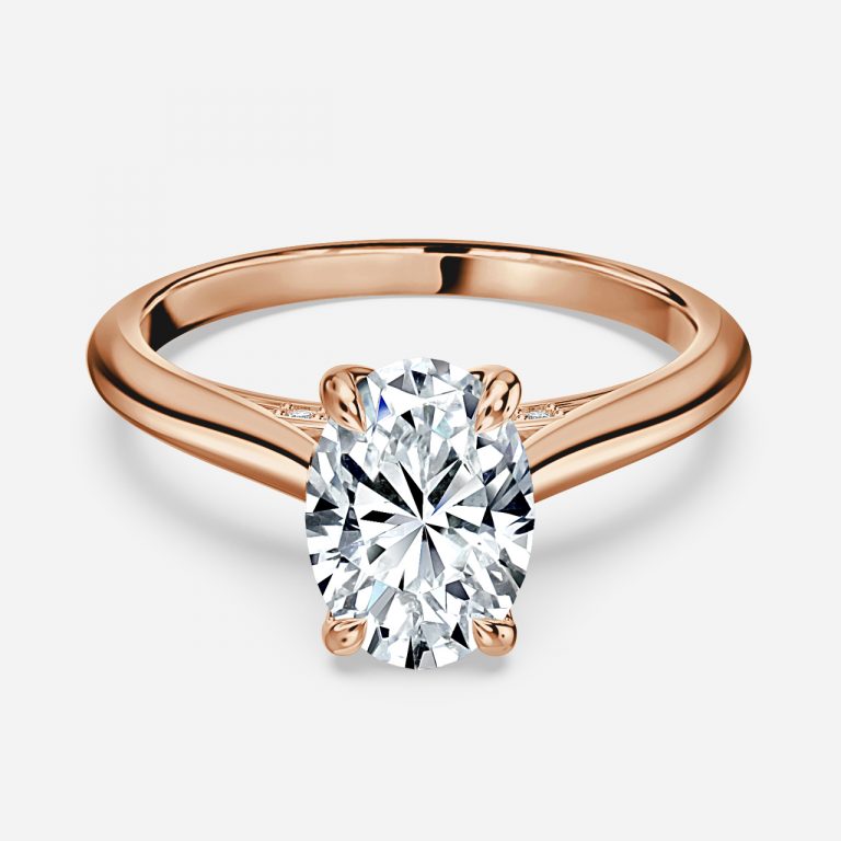 Sofiyan Oval Hidden Halo Moissanite Engagement Ring