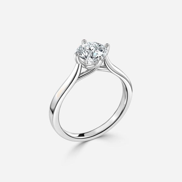 Ziva Round Solitaire Moissanite Engagement Ring