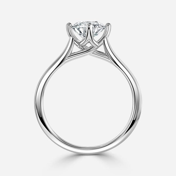 Ziva Round Solitaire Moissanite Engagement Ring