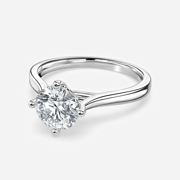 Ziva Round Solitaire Moissanite Engagement Ring