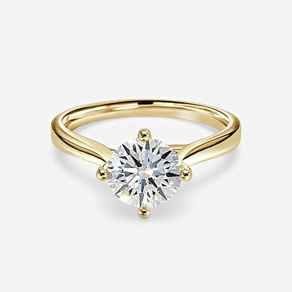 Ziva Round Solitaire Moissanite Engagement Ring