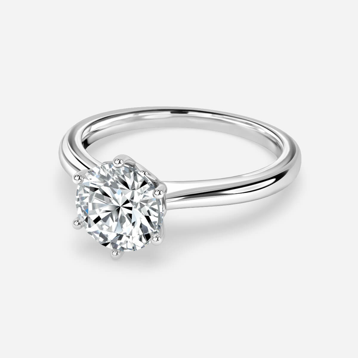 Neoma Round Solitaire Moissanite Engagement Ring