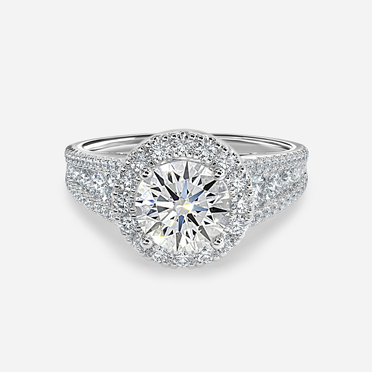 Ember Round Halo Moissanite Engagement Ring