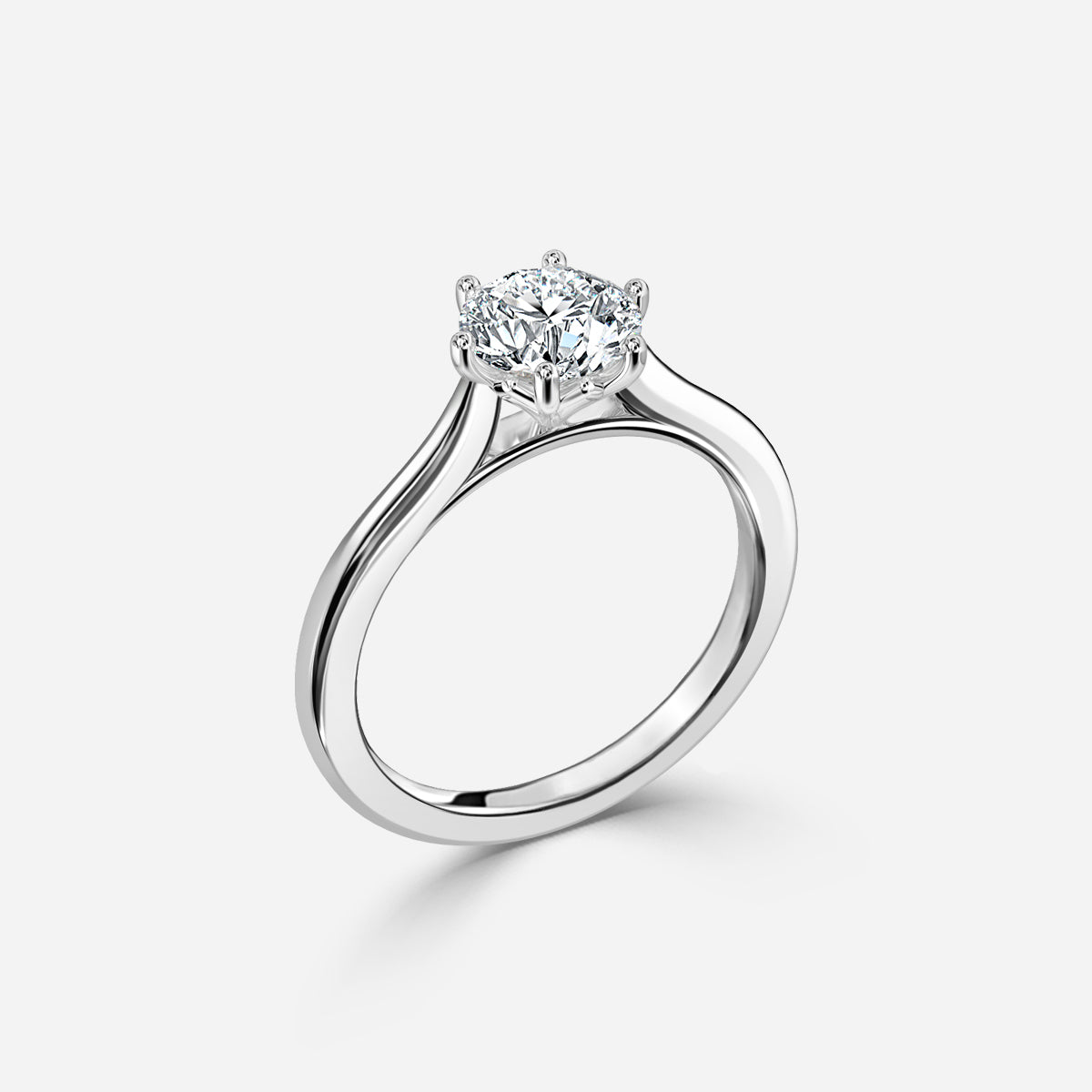 Thea Round Solitaire Moissanite Engagement Ring