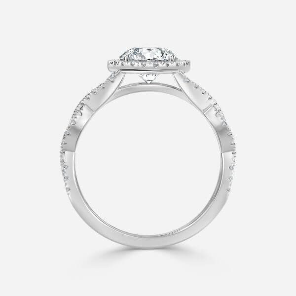 Zara Round Diamond Band Moissanite Engagement Ring