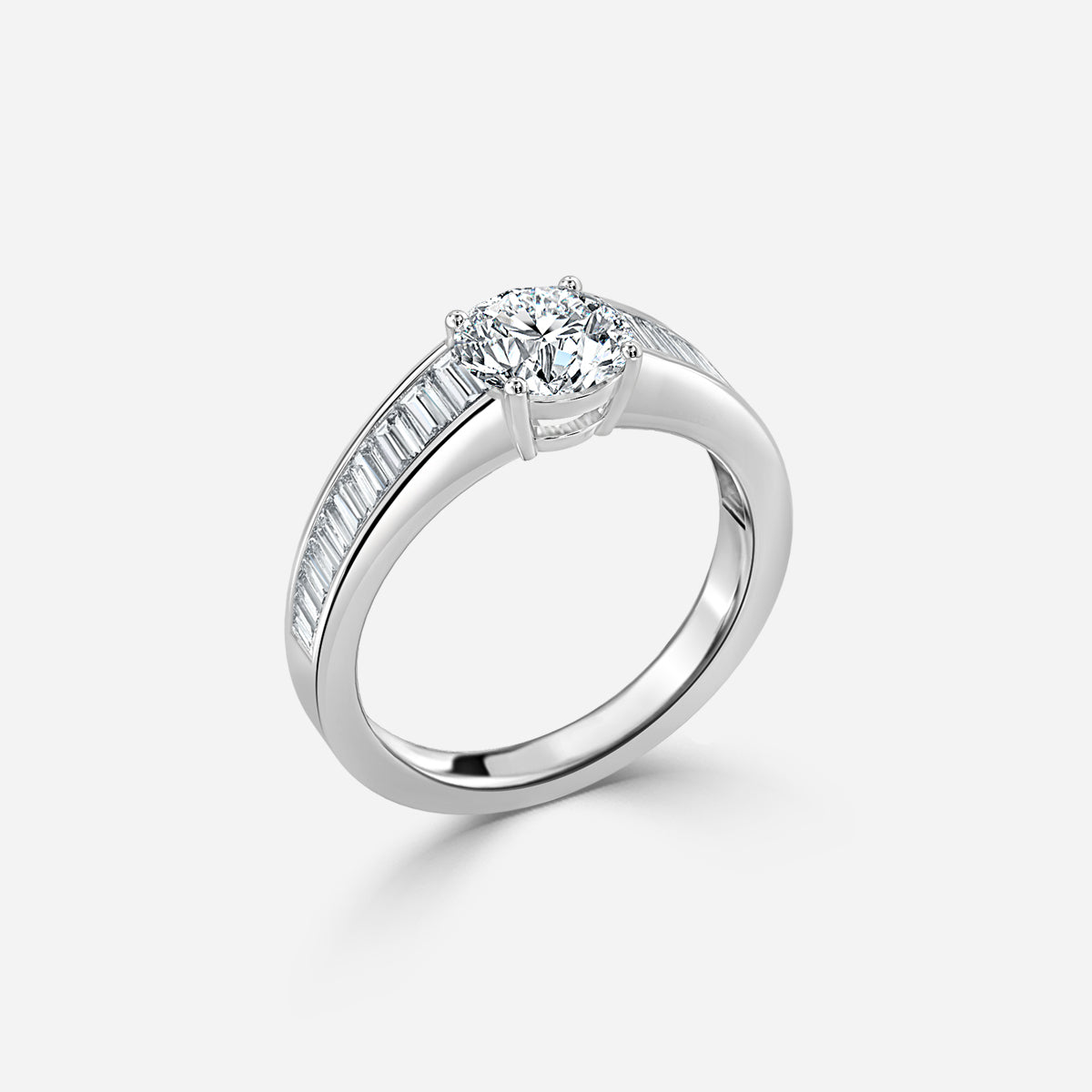 Thyra Round Unique Moissanite Engagement Ring