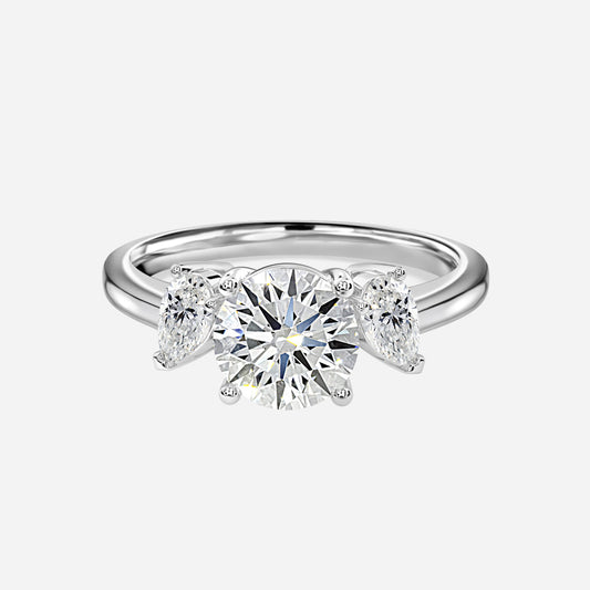 Jael Round Three Stone Moissanite Engagement Ring