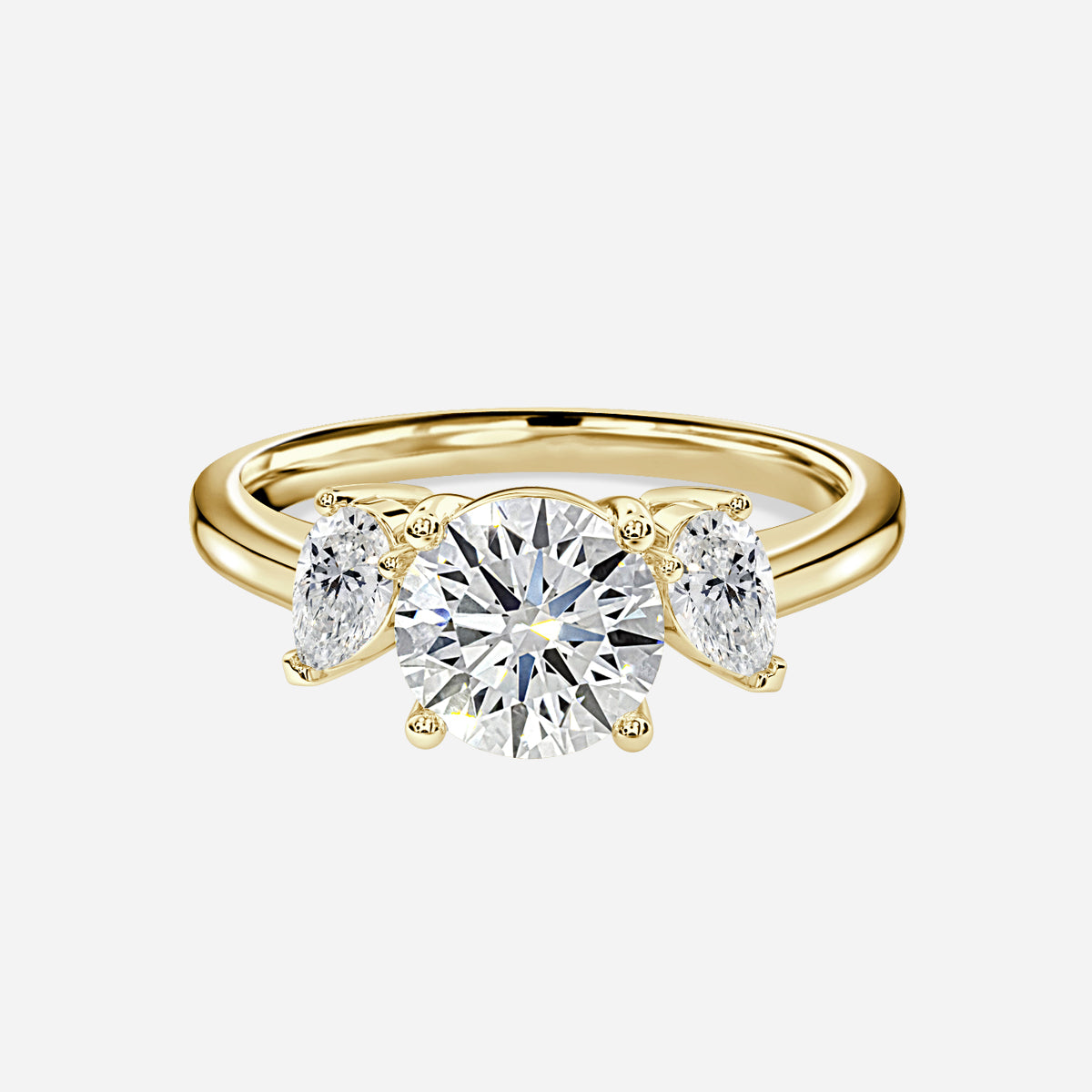 Jael Round Three Stone Moissanite Engagement Ring