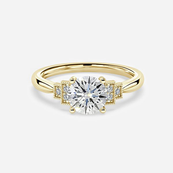 Isley Round Three Stone Moissanite Engagement Ring