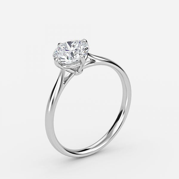 Luna Round Solitaire Moissanite Engagement Ring