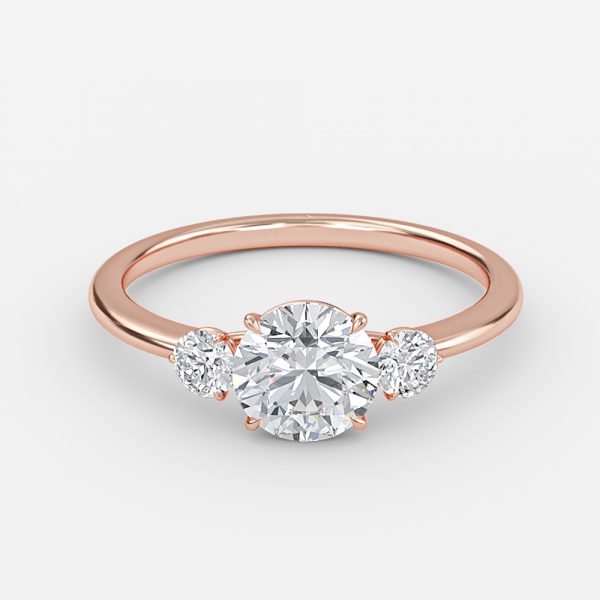 Kaori Round Three Stone Moissanite Engagement Ring