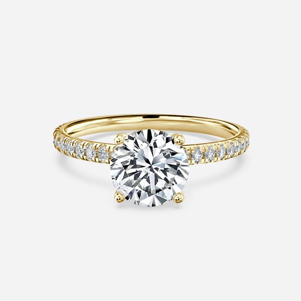 Maeve Round Diamond Band Moissanite Engagement Ring