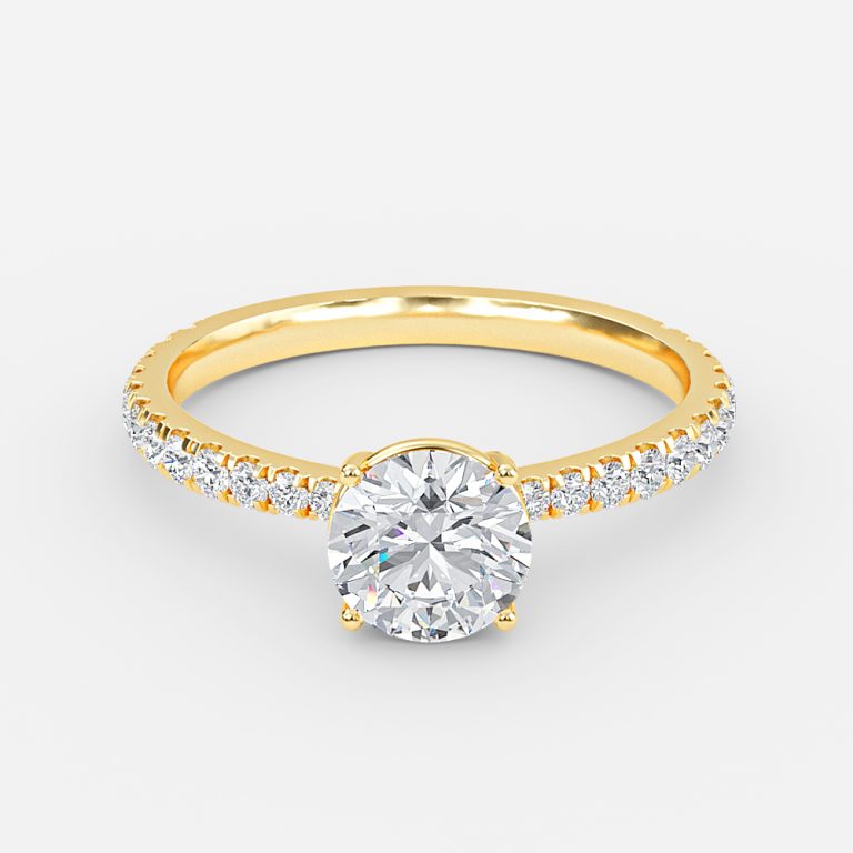 Eira Round Diamond Band Moissanite Engagement Ring