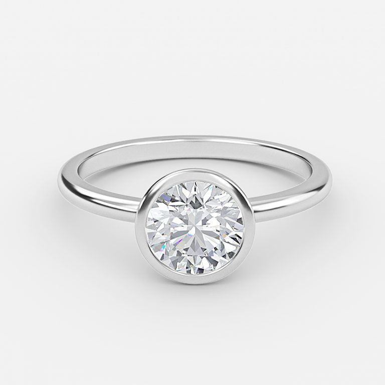 Alina Round Bezel Moissanite Engagement Ring