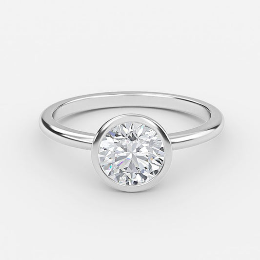 Amelie Pear Bezel Moissanite Engagement Ring