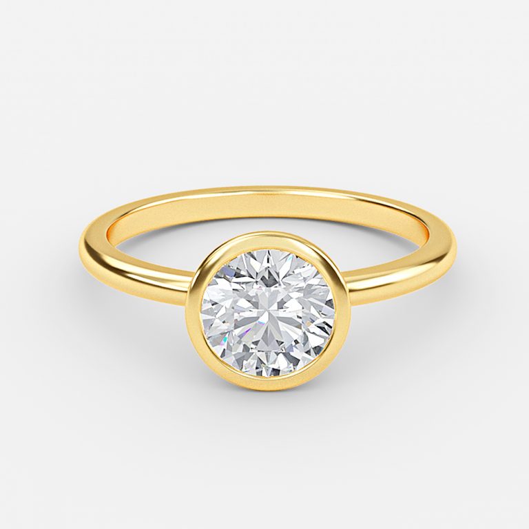 Alina Round Bezel Moissanite Engagement Ring