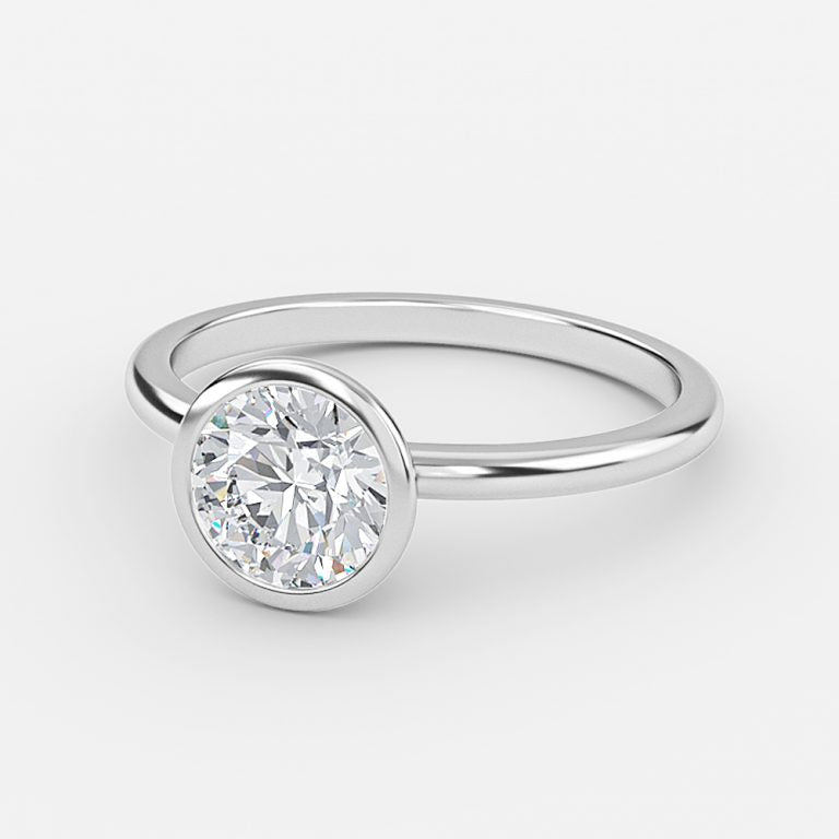 Alina Round Bezel Moissanite Engagement Ring