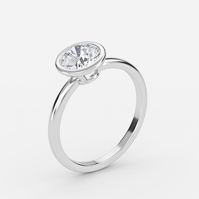 Alina Round Bezel Moissanite Engagement Ring