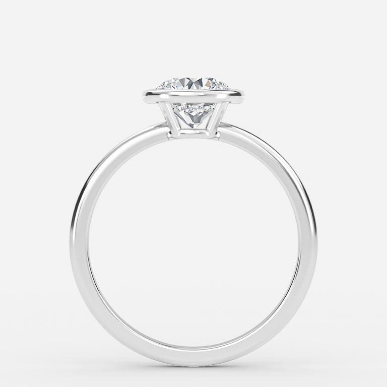 Alina Round Bezel Moissanite Engagement Ring