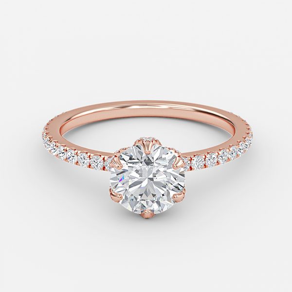 Davina Round Dainty Moissanite Engagement Ring