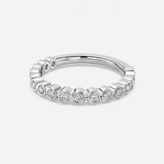 Round Brilliant Diamond Bezel Set Moissanite Stackable Ring