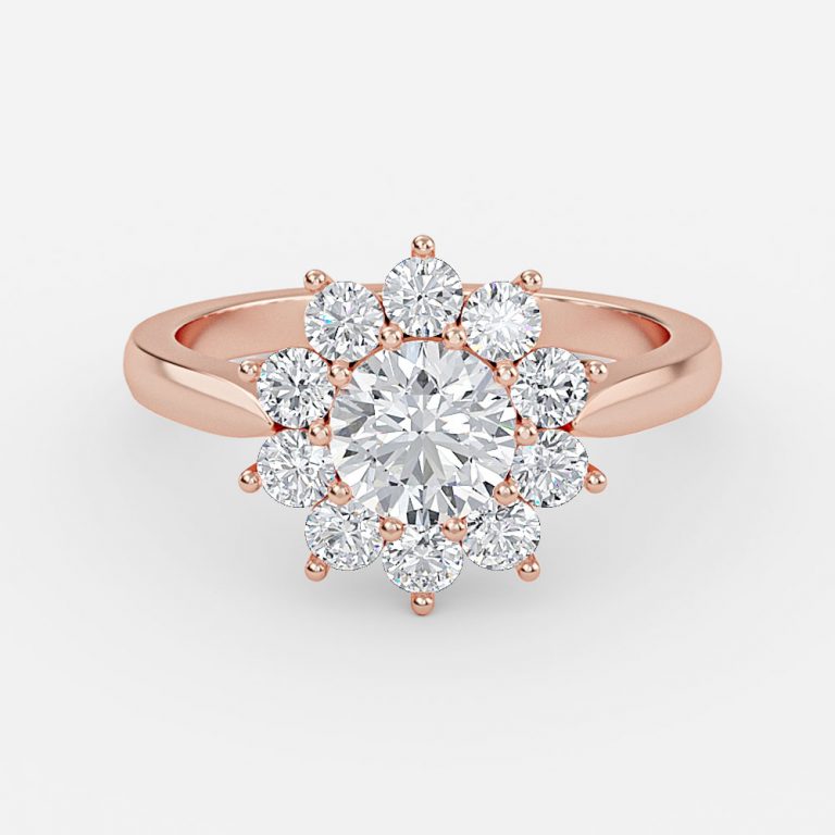 Vesper Round Cluster Moissanite Engagement Ring