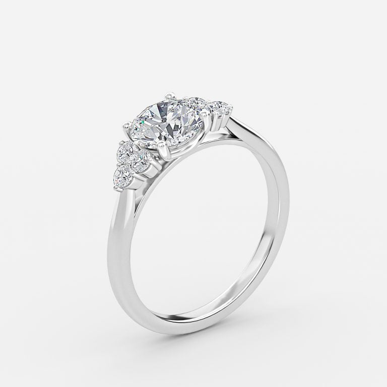 Aviva Round Cluster Moissanite Engagement Ring