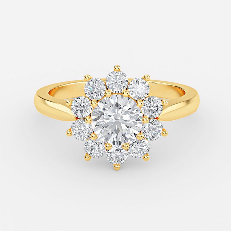 Vesper Round Cluster Moissanite Engagement Ring