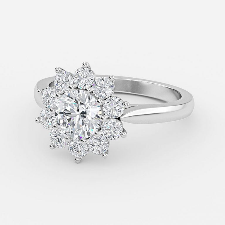 Vesper Round Cluster Moissanite Engagement Ring