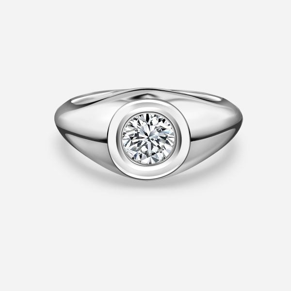 Noemi Round Bezel Moissanite Engagement Ring