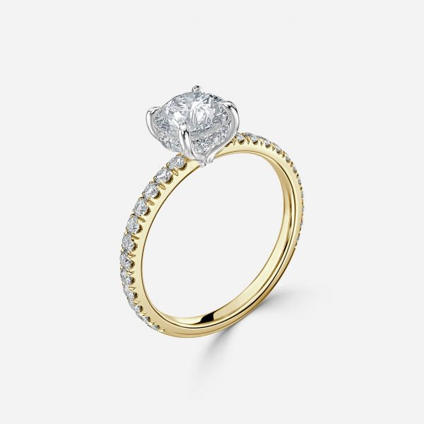 Norah Round Hidden Halo Moissanite Engagement Ring