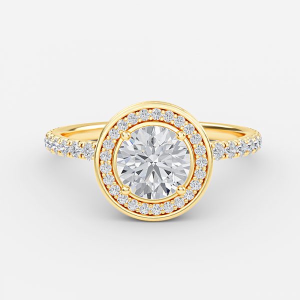 Kassia Round Halo Moissanite Engagement Ring