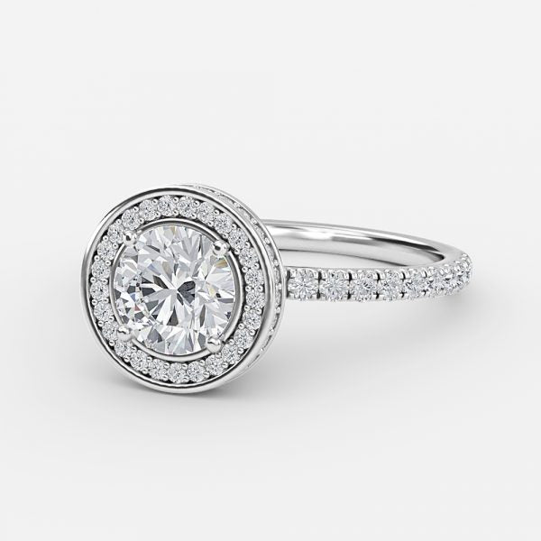 Kassia Round Halo Moissanite Engagement Ring