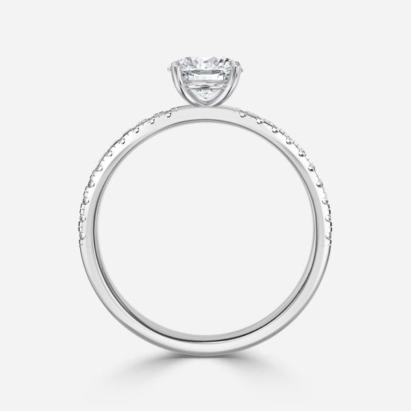 Yati Round Diamond Band Moissanite Engagement Ring