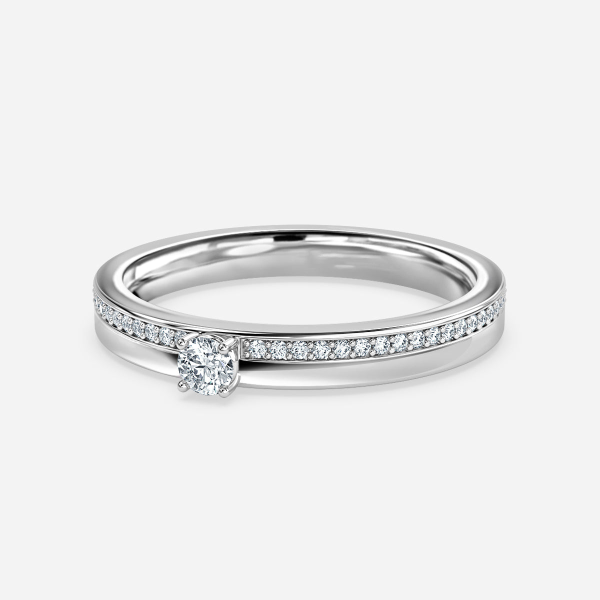 Round Big Moissanite Wedding Ring