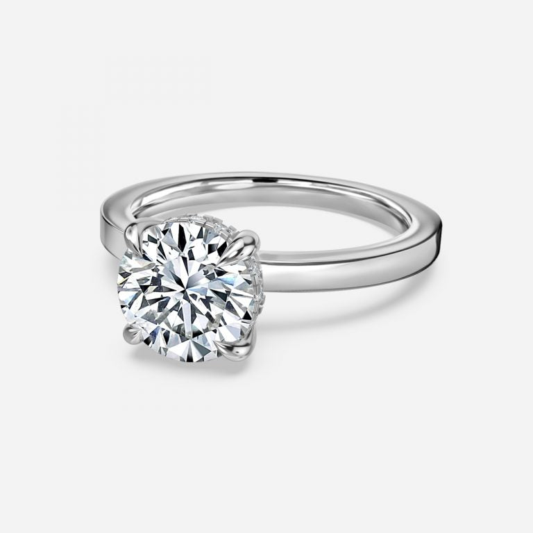 Edeline Round Hidden Halo Moissanite Engagement Ring