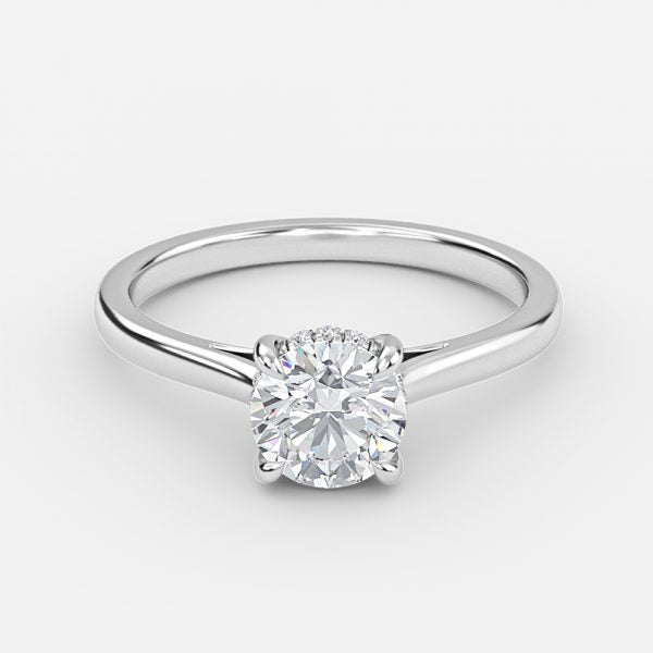 Jessalyn Round Hidden Halo Moissanite Engagement Ring