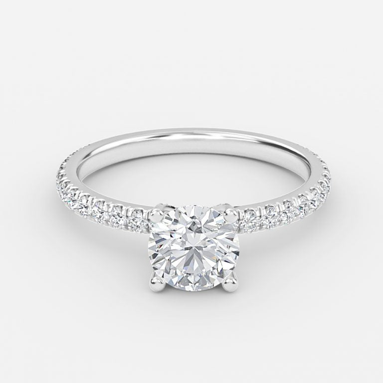 Afton Pear Hidden Halo Moissanite Engagement Ring