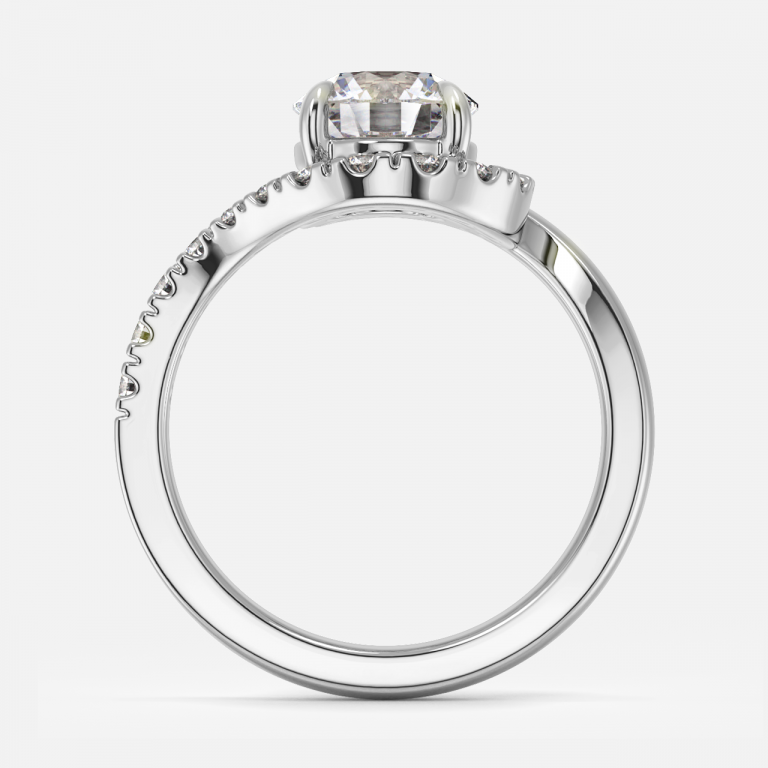 Thalassa Round Halo Moissanite Engagement Ring