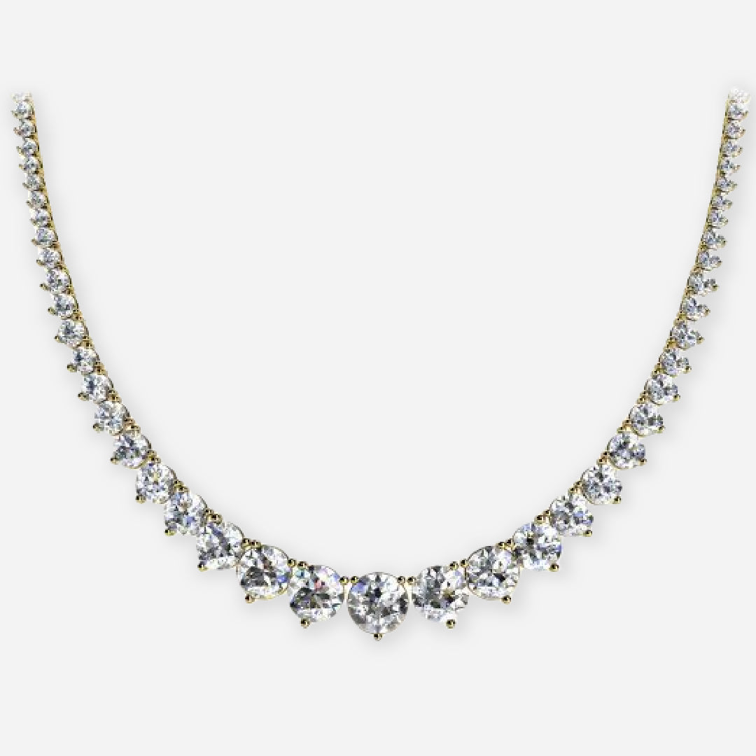 Round Moissanite Graduated Necklace