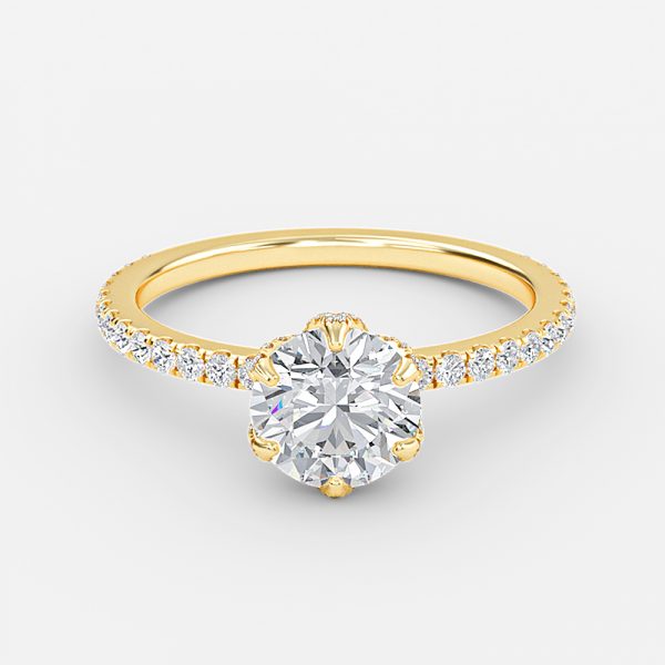 Davina Round Dainty Moissanite Engagement Ring