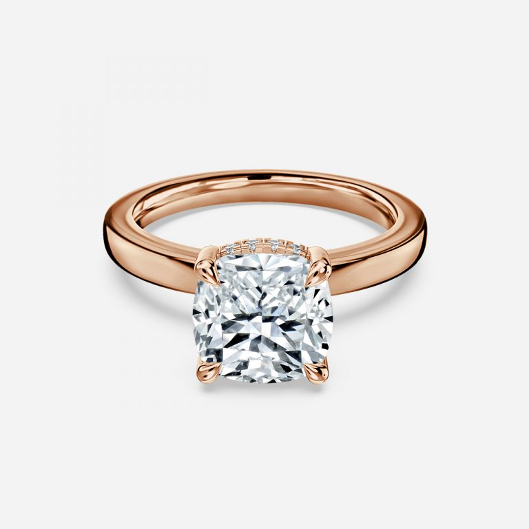 Idra Cushion Hidden Halo Moissanite Engagement Ring