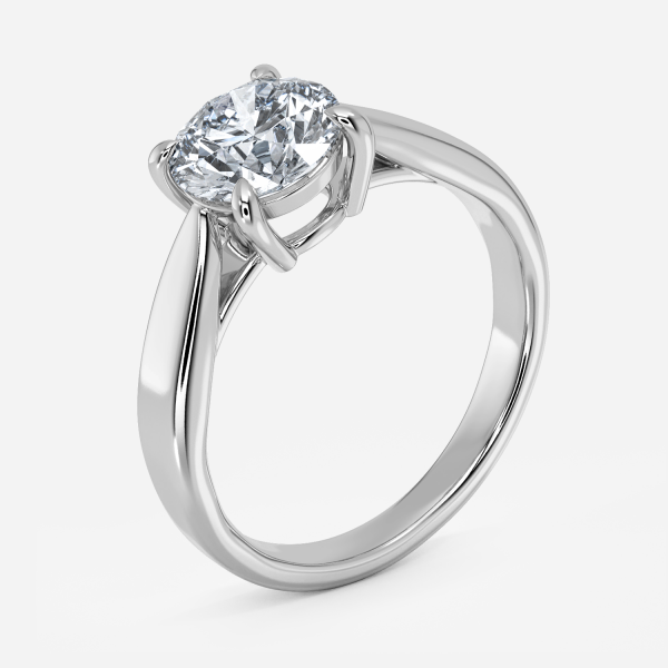 Rosey Round Solitaire Moissanite Engagement Ring