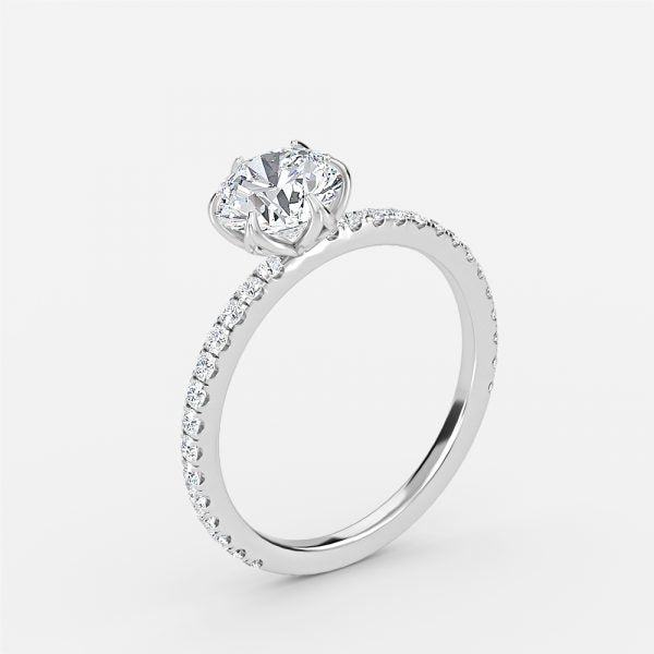 Intan Round Dainty Moissanite Engagement Ring