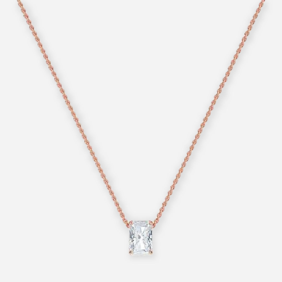 Radiant Moissanite Solitaire Pendant