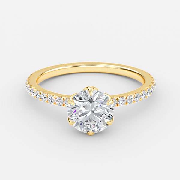 Intan Round Dainty Moissanite Engagement Ring