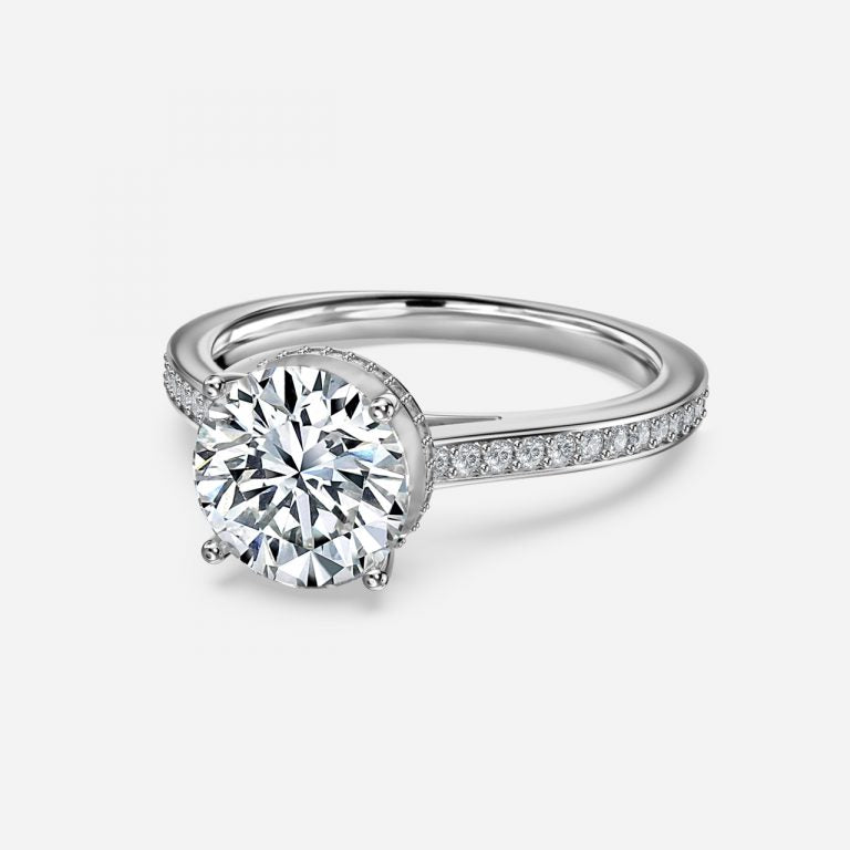 Inez Round Hidden Halo Moissanite Engagement Ring