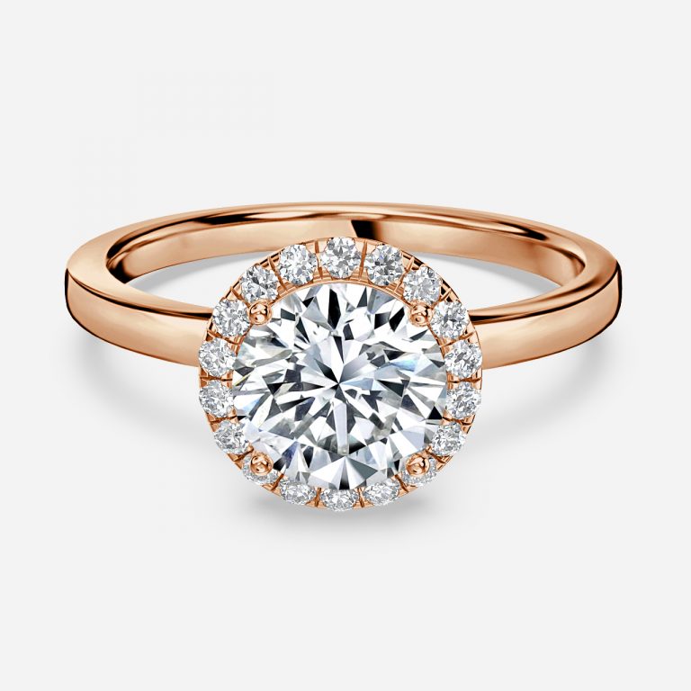 Katya Round Halo Moissanite Engagement Ring